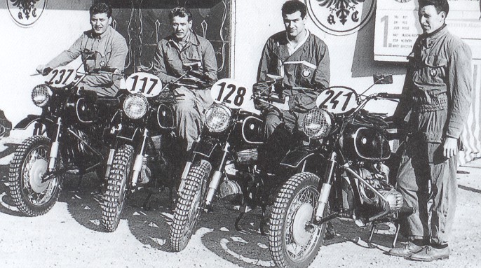 Das BMW-Team der Six Days 1956